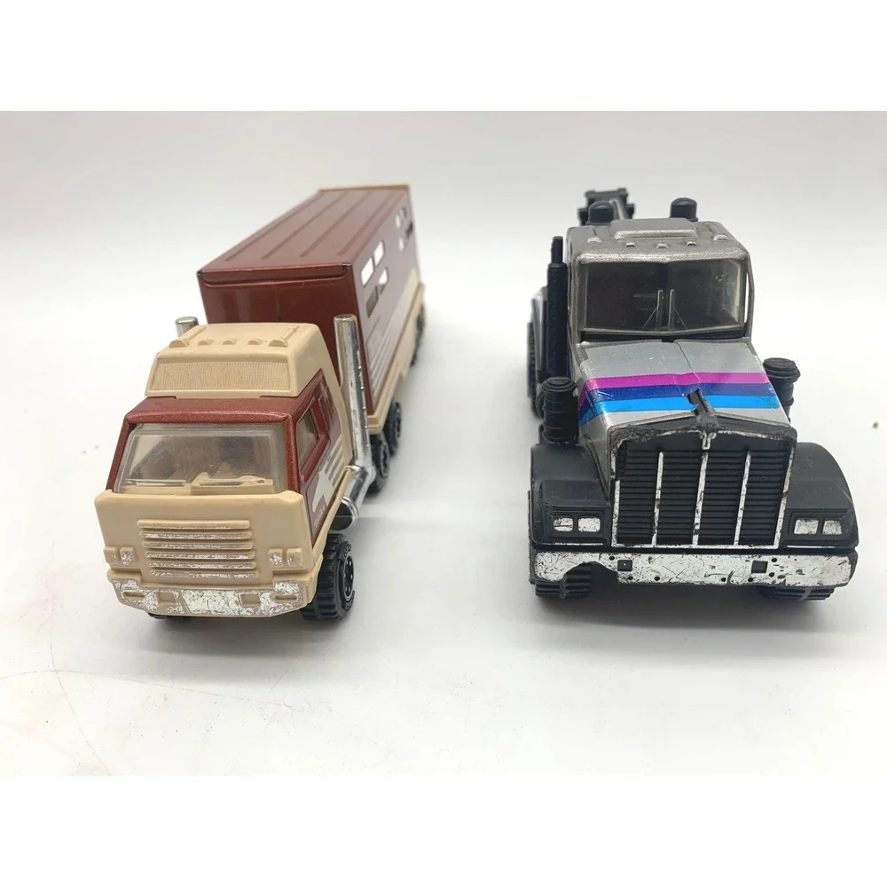 Tonka Diecast Vehicle Lot 4pc Red Black Tan Vintage 1980s Emergency Tow Horse